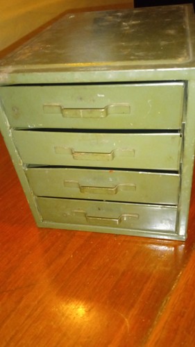 Vintage drawer green metal - 4,