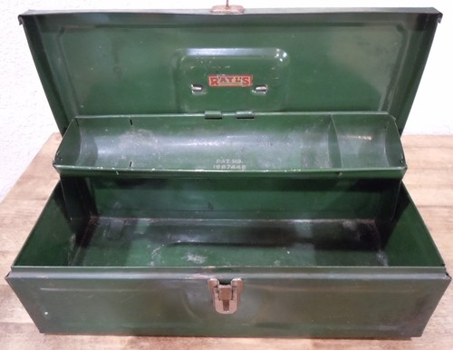 Vintage green rusty metal tool - green,
